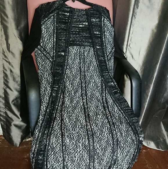 Donna Karan dress M Italy tweed jersey zippered